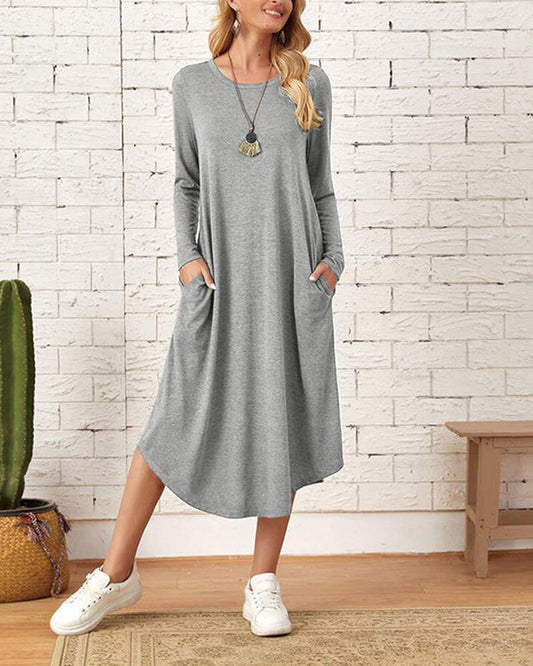 Kuscheliges und warmes Damen Winterkleid – lässiger Schnitt, weiches Material, für Herbst und Winter 0