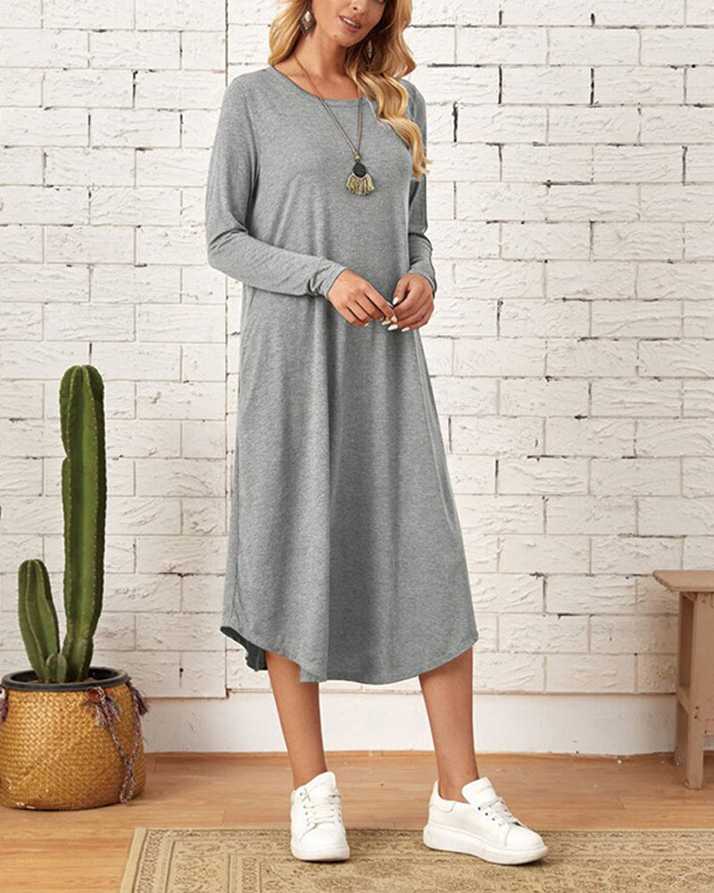 Kuscheliges und warmes Damen Winterkleid – lässiger Schnitt, weiches Material, für Herbst und Winter 1