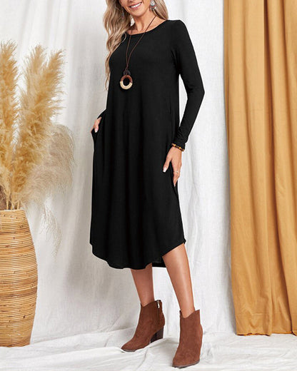 Kuscheliges und warmes Damen Winterkleid – lässiger Schnitt, weiches Material, für Herbst und Winter 10