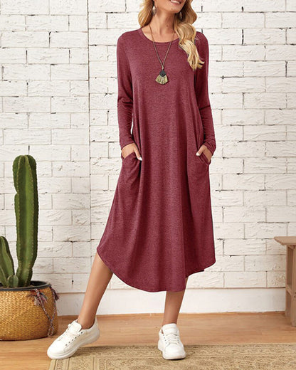 Kuscheliges und warmes Damen Winterkleid – lässiger Schnitt, weiches Material, für Herbst und Winter 12