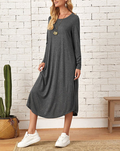 Kuscheliges und warmes Damen Winterkleid – lässiger Schnitt, weiches Material, für Herbst und Winter 3