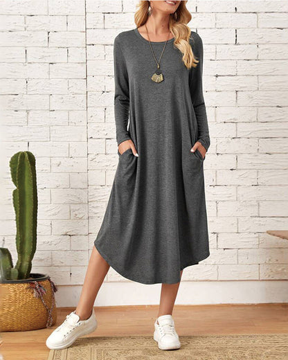 Kuscheliges und warmes Damen Winterkleid – lässiger Schnitt, weiches Material, für Herbst und Winter 4