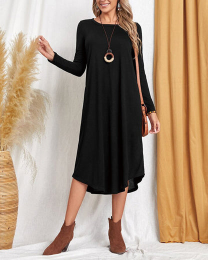 Kuscheliges und warmes Damen Winterkleid – lässiger Schnitt, weiches Material, für Herbst und Winter 5