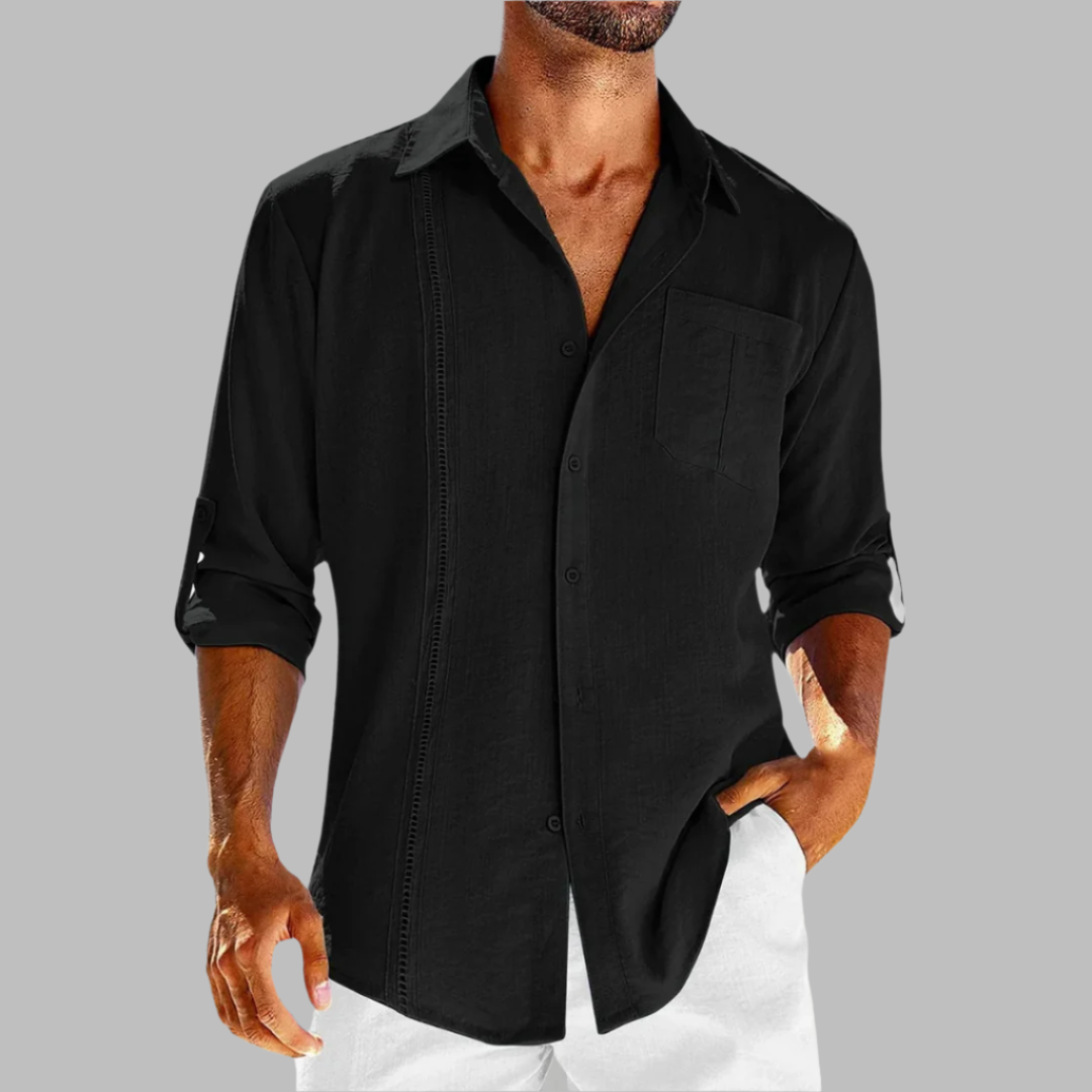Variant image for Smart-Casual Herrenhemd Aus Atmungsaktiver Baumwolle, Lässiger Schnitt Für Büro Und Ausflüge, Herren Hemden Langarm-13