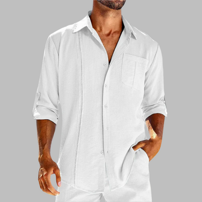 Variant image for Smart-Casual Herrenhemd Aus Atmungsaktiver Baumwolle, Lässiger Schnitt Für Büro Und Ausflüge, Herren Hemden Langarm-25