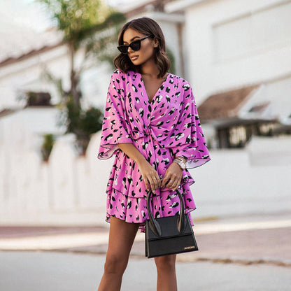 Leichte & fließende Damen Mini-Jurk – verspieltes Bohemian-Design, Polyester, für Strand und Festivals 2