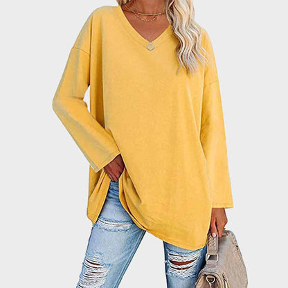 Leichte und fließende Damenbluse – lange Ärmel, Polyester, für den Sommer 2