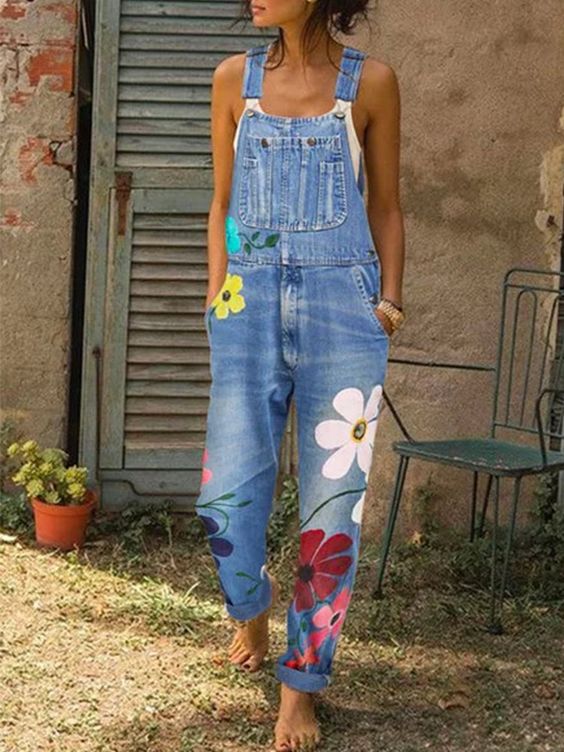 Leichte und lässige Damen Latzhose – verstellbare Träger, Denim, für kreative Freizeitaktivitäten 2