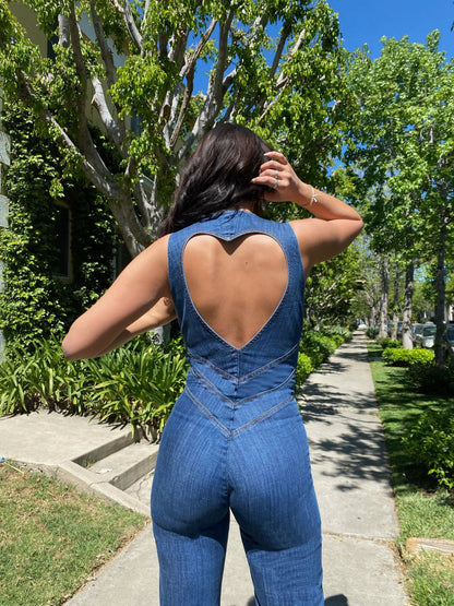 Leichter Damen Jumpsuit – ärmellos, Denim, für Freizeit und Sommerpartys 4