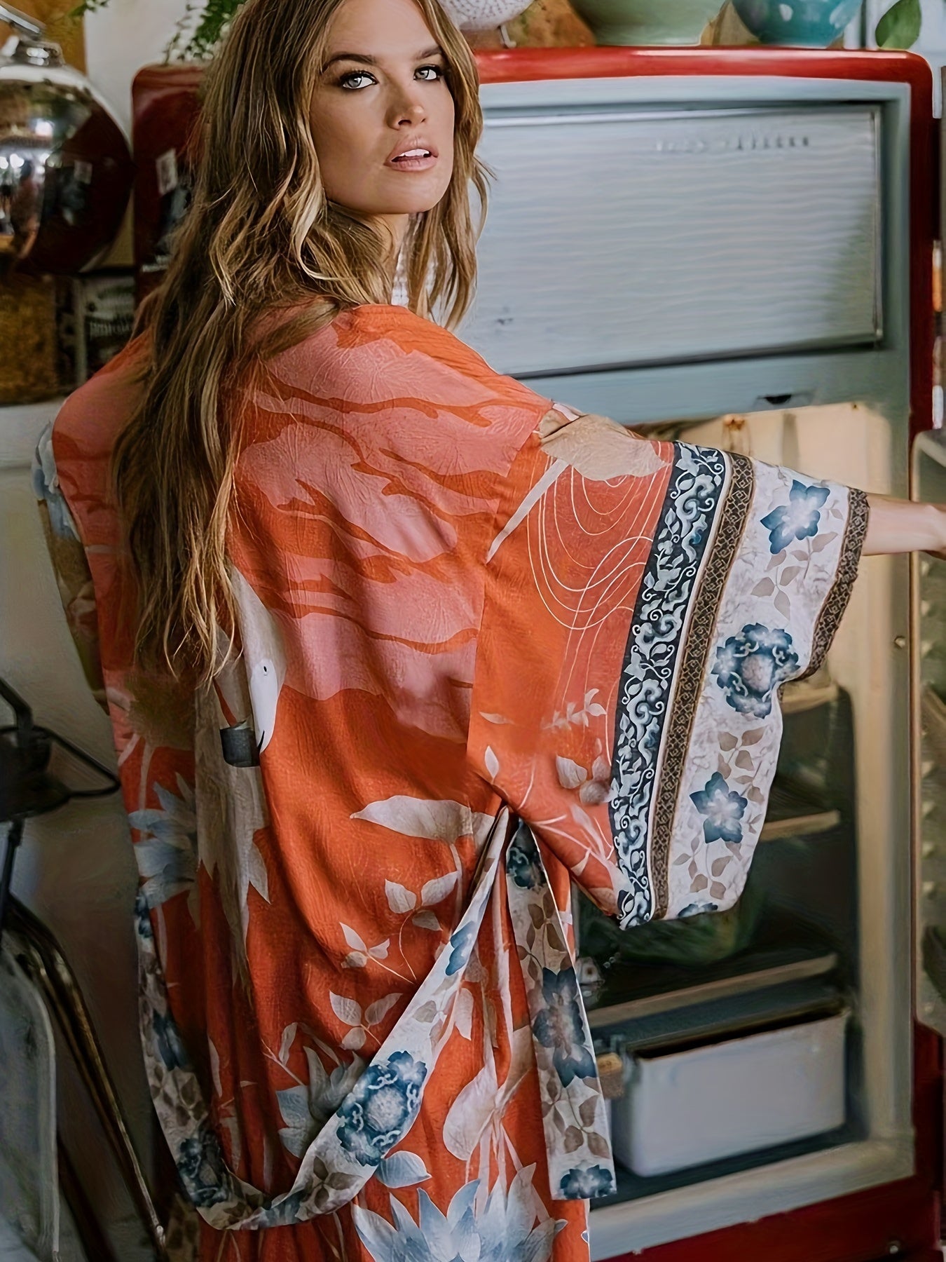 Leichter & vielseitiger Damen-Kimono – florales Design, atmungsaktiv, für Alltag und besondere Anlässe 1