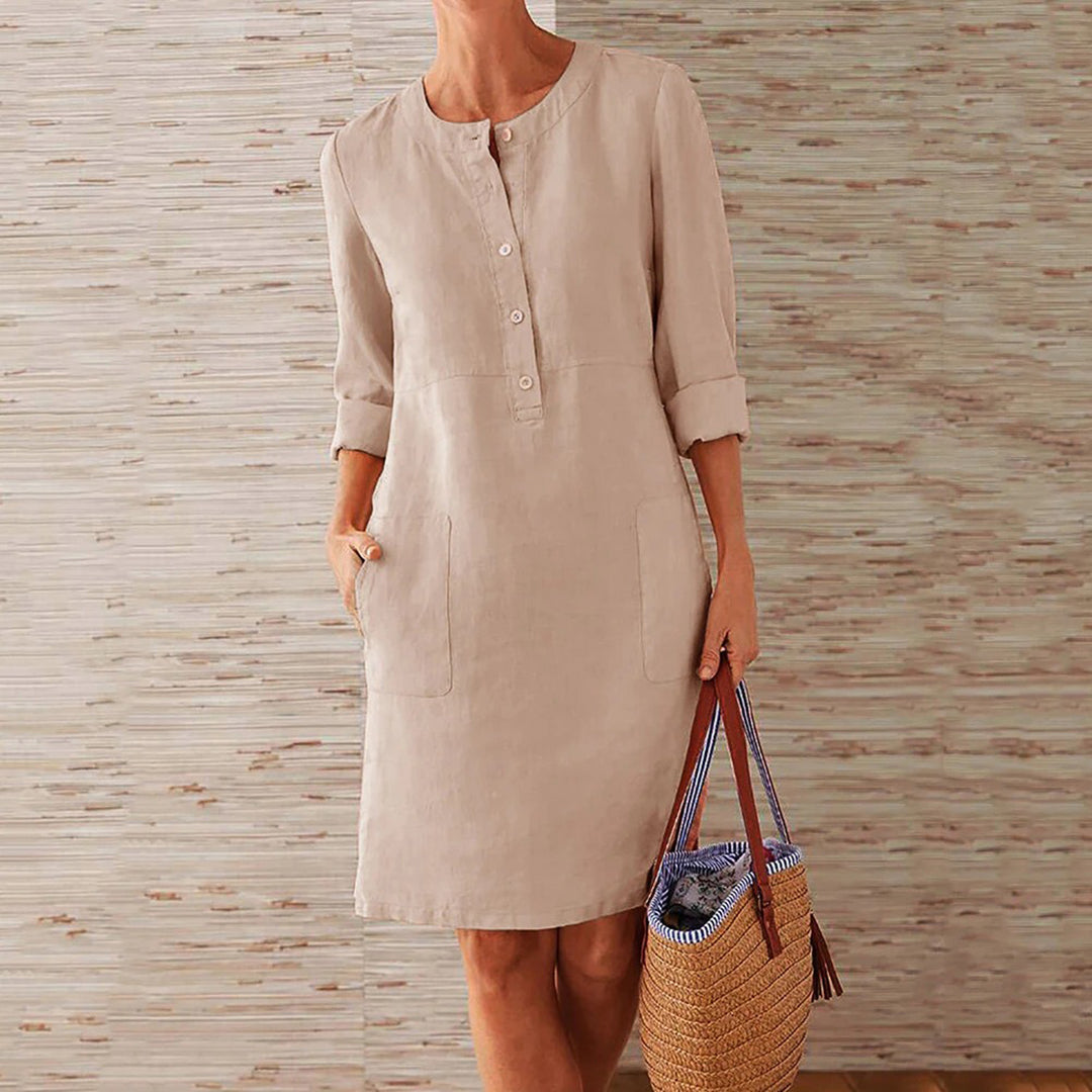 Leichtes & bequemes Damenkleid – schlichtes Design, Polyester, für den Alltag 0