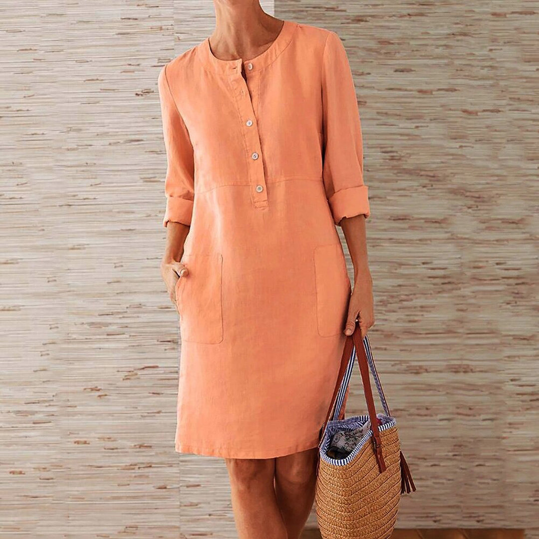 Leichtes & bequemes Damenkleid – schlichtes Design, Polyester, für den Alltag 1