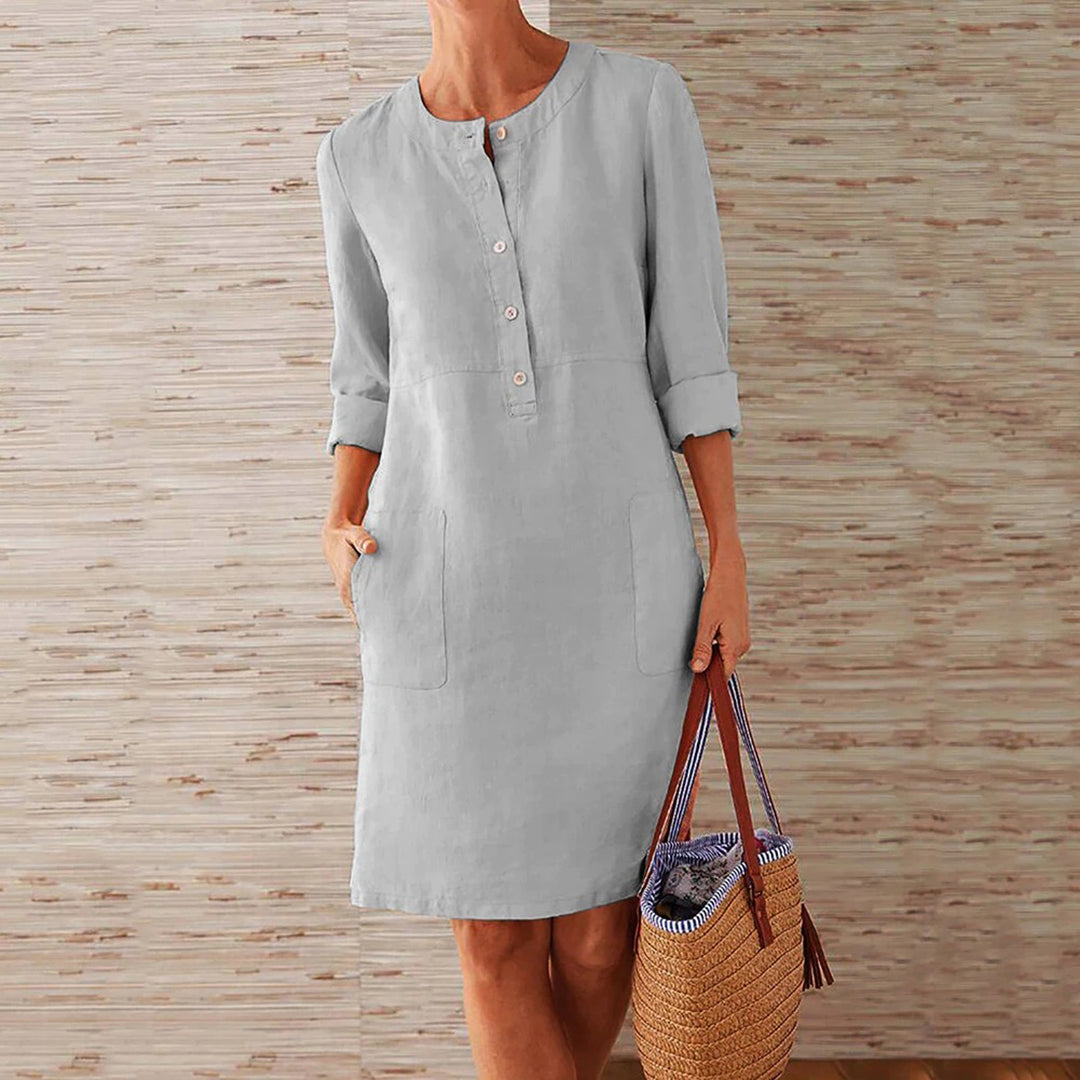 Leichtes & bequemes Damenkleid – schlichtes Design, Polyester, für den Alltag 2