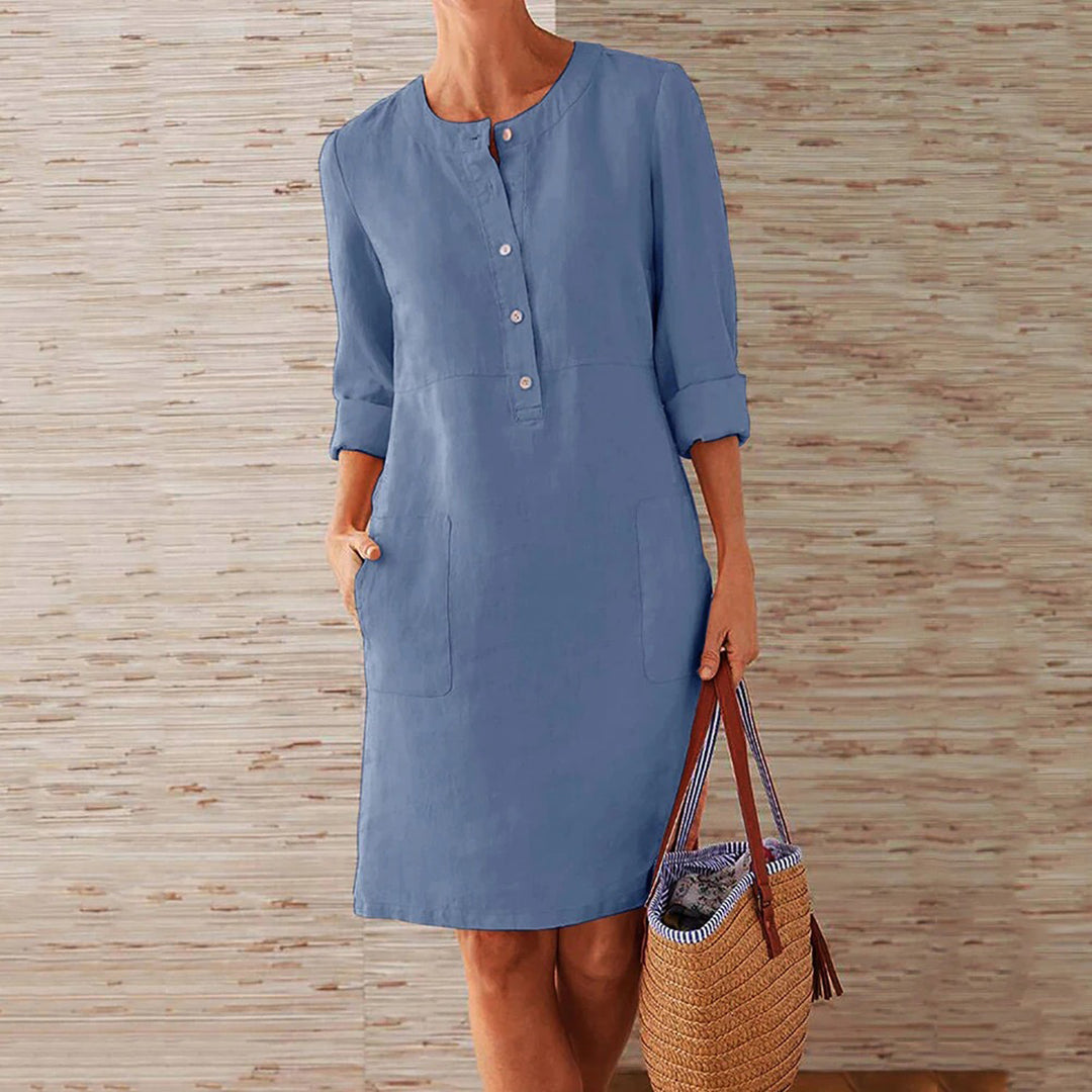 Leichtes & bequemes Damenkleid – schlichtes Design, Polyester, für den Alltag 3