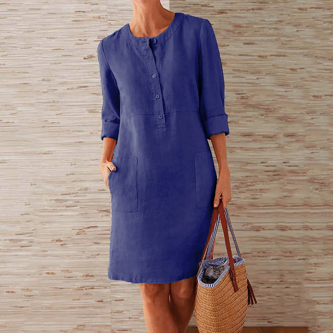 Leichtes & bequemes Damenkleid – schlichtes Design, Polyester, für den Alltag 4