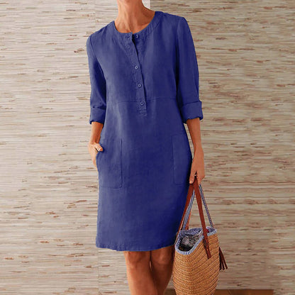 Leichtes & bequemes Damenkleid – schlichtes Design, Polyester, für den Alltag 4