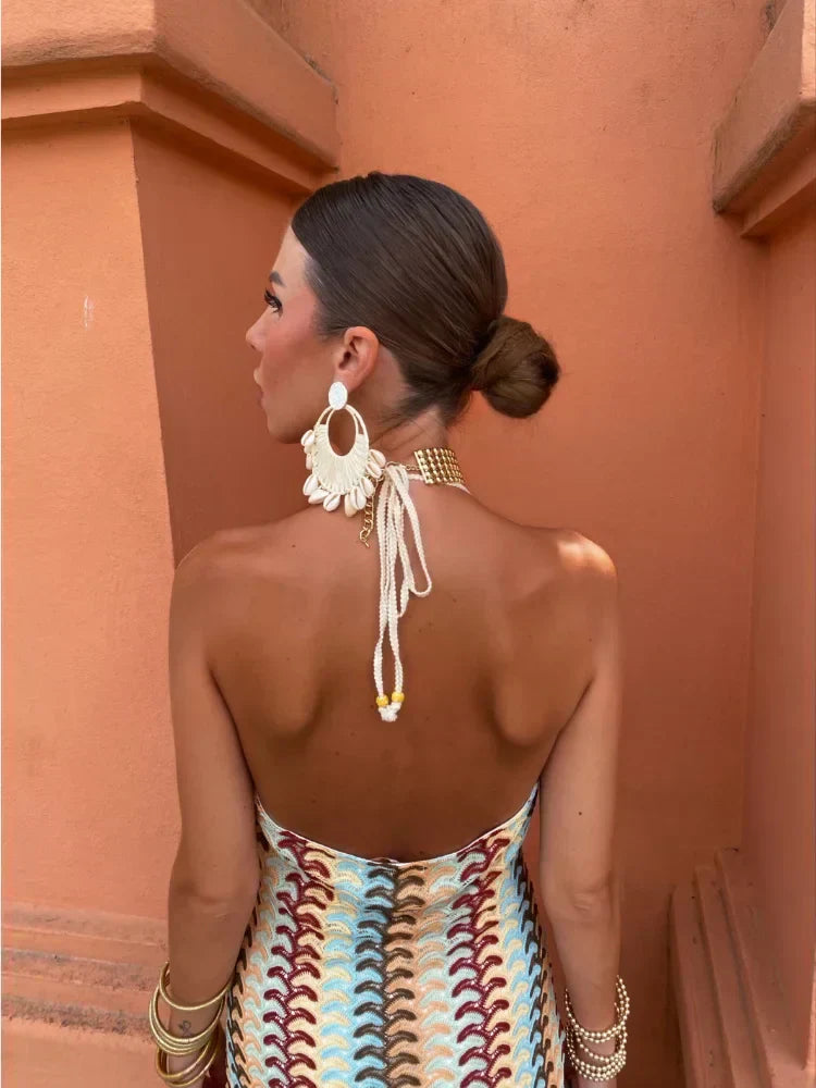 Leichtes & fließendes Damen Strandkleid – ärmellos mit Spitzenakzenten, Polyester, für sonnige Tage 2