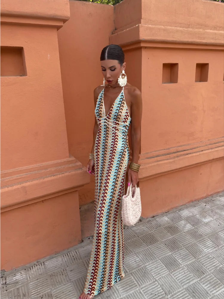 Leichtes & fließendes Damen Strandkleid – ärmellos mit Spitzenakzenten, Polyester, für sonnige Tage 4