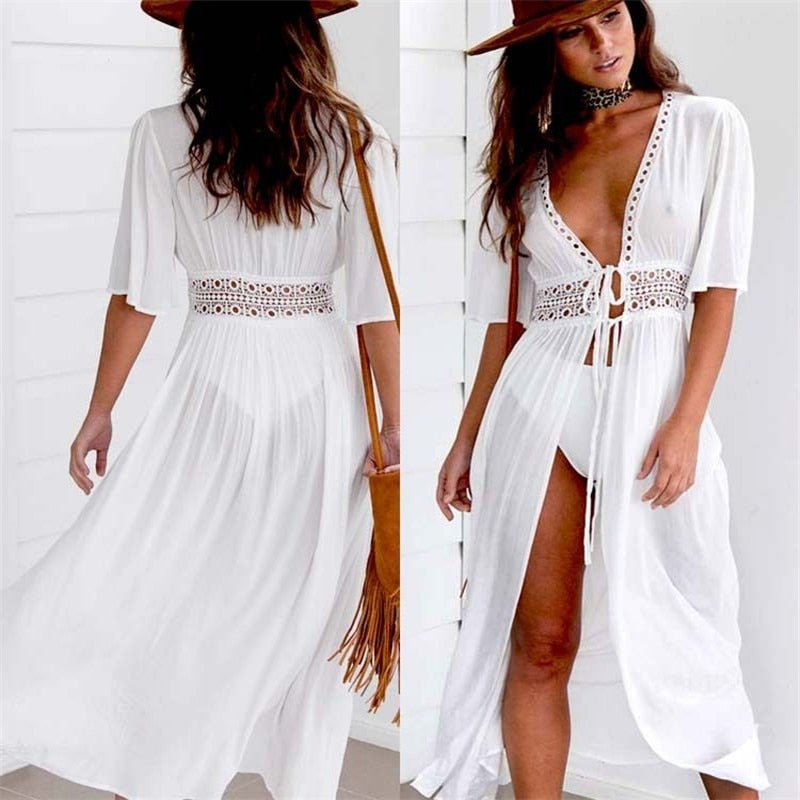Leichtes & fließendes Strandkleid Damen – lässiger Schnitt, atmungsaktiv, für Sommerurlaub 0