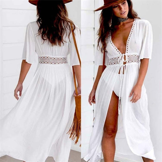 Leichtes & fließendes Strandkleid Damen – lässiger Schnitt, atmungsaktiv, für Sommerurlaub 0