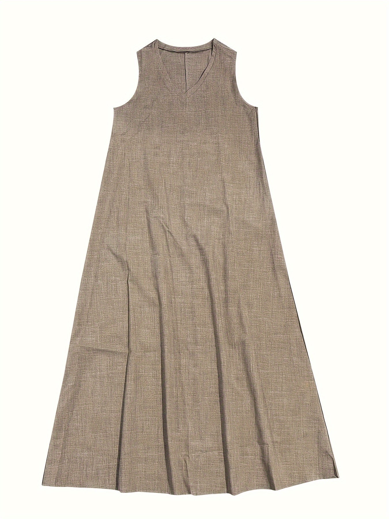 Leichtes & lässiges Damen Maxikleid – ärmellos, Leinen, für Sommerausflüge 5