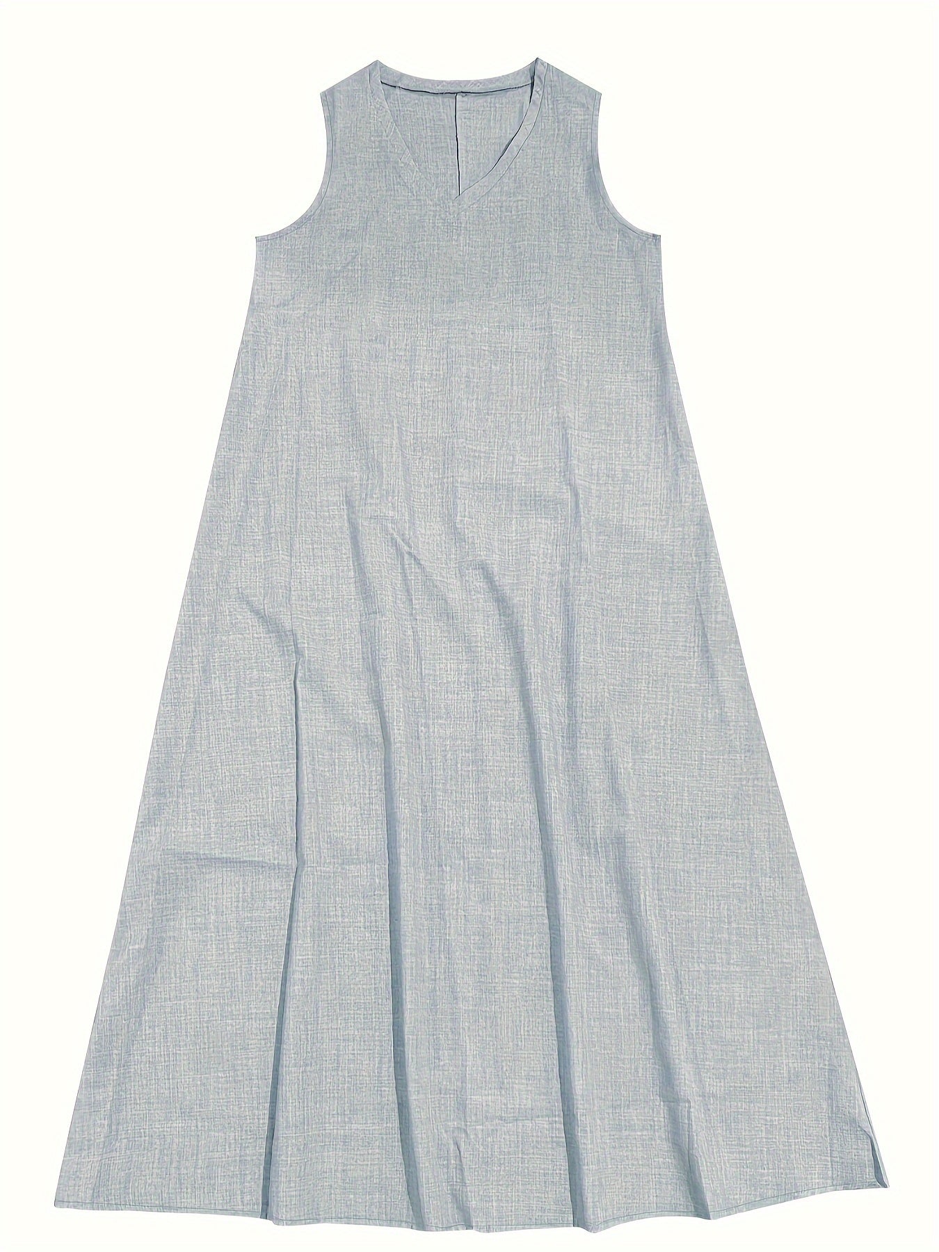 Leichtes & lässiges Damen Maxikleid – ärmellos, Leinen, für Sommerausflüge 6