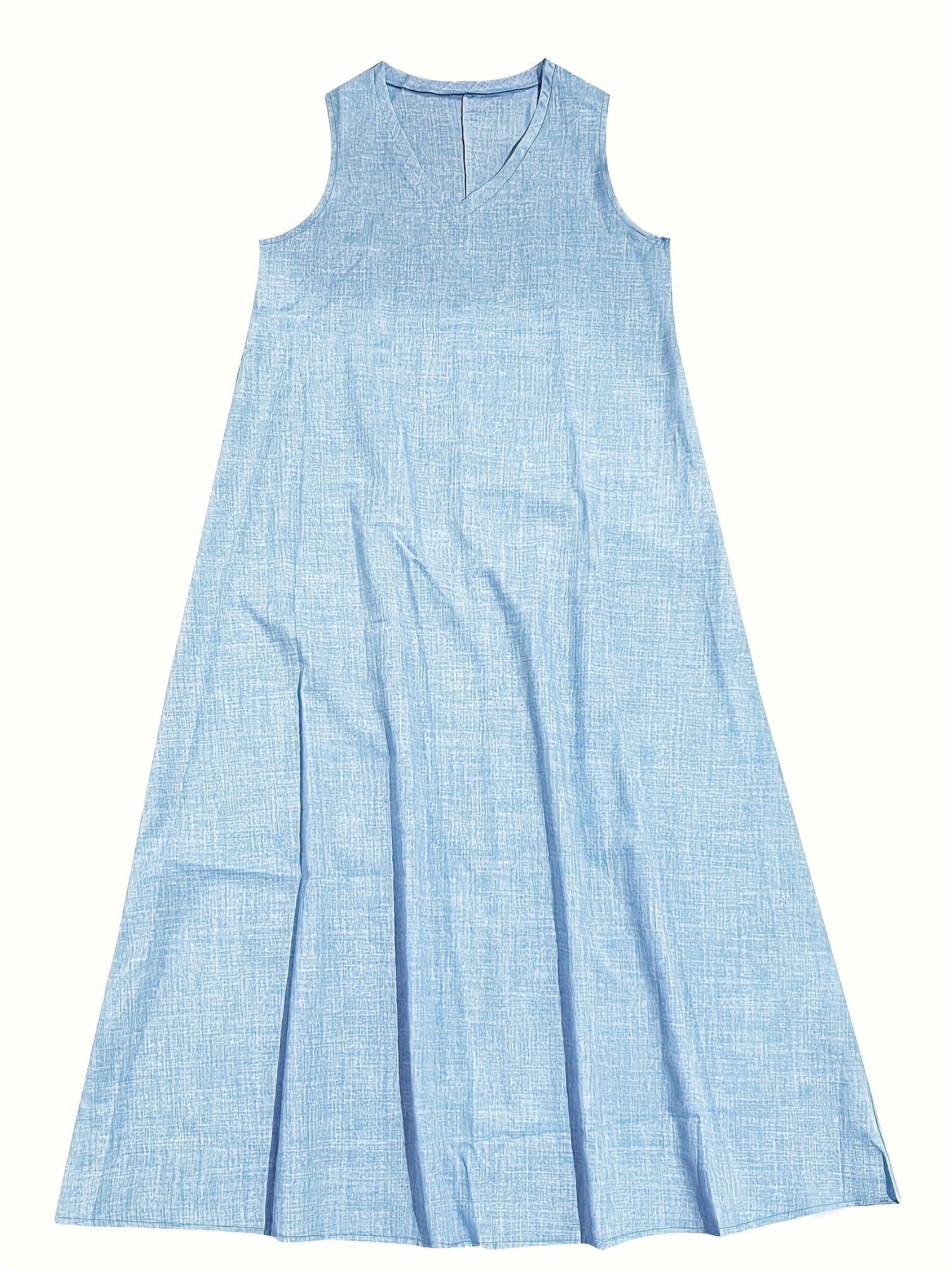 Leichtes & lässiges Damen Maxikleid – ärmellos, Leinen, für Sommerausflüge 7
