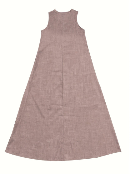 Leichtes & lässiges Damen Maxikleid – ärmellos, Leinen, für Sommerausflüge 8
