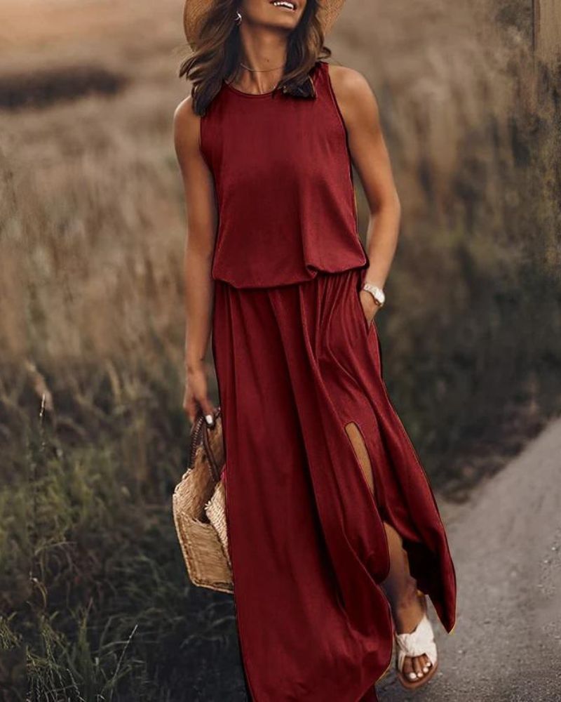 Leichtes und fließendes Damen-Maxikleid – lebendige Farben, atmungsaktives Material, für festliche Anlässe 4