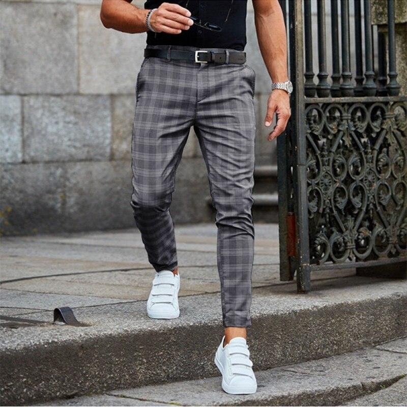 Variant image for Stilvolle Karierte Chino Hose Herren Aus Leichter Baumwolle Mit Komfortabler Passform-19