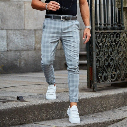 Stilvolle Karierte Chino Hose Herren Aus Leichter Baumwolle Mit Komfortabler Passform-4