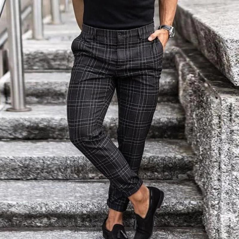 Stilvolle Karierte Chino Hose Herren Aus Leichter Baumwolle Mit Komfortabler Passform-6
