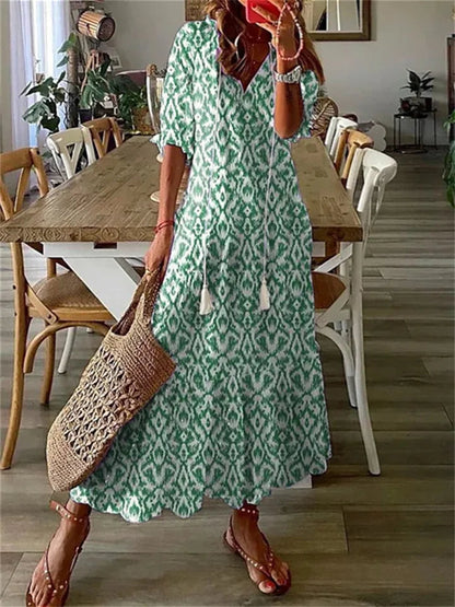 Luftiges Damen-Maxi-Kleid – fließender Schnitt, atmungsaktives Material, für Sommertage 2