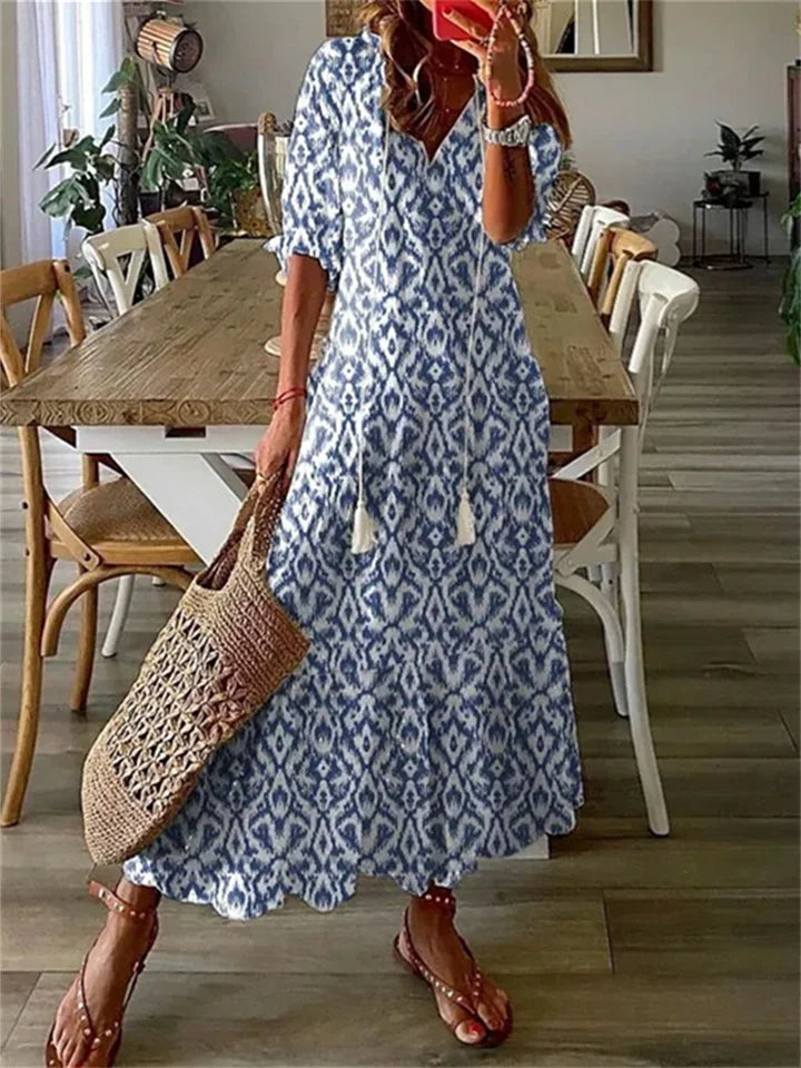Luftiges Damen-Maxi-Kleid – fließender Schnitt, atmungsaktives Material, für Sommertage 3