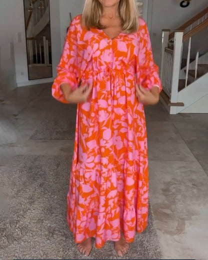 Luftiges Damen Maxikleid – A-Linie, Baumwollmischung, für Sommerveranstaltungen 1
