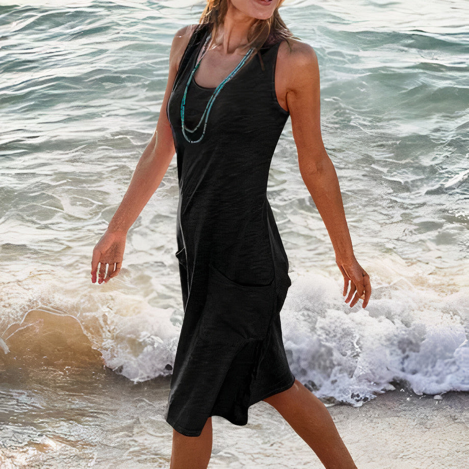 Luftiges Damen Sommerkleid – atmungsaktive Baumwoll-Leinen-Mischung, ideal für den Sommer 5
