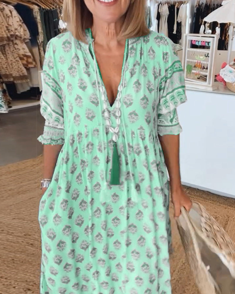 Luftiges Damenkleid – fließendes Design, atmungsaktiver Stoff, für Gartenpartys 4