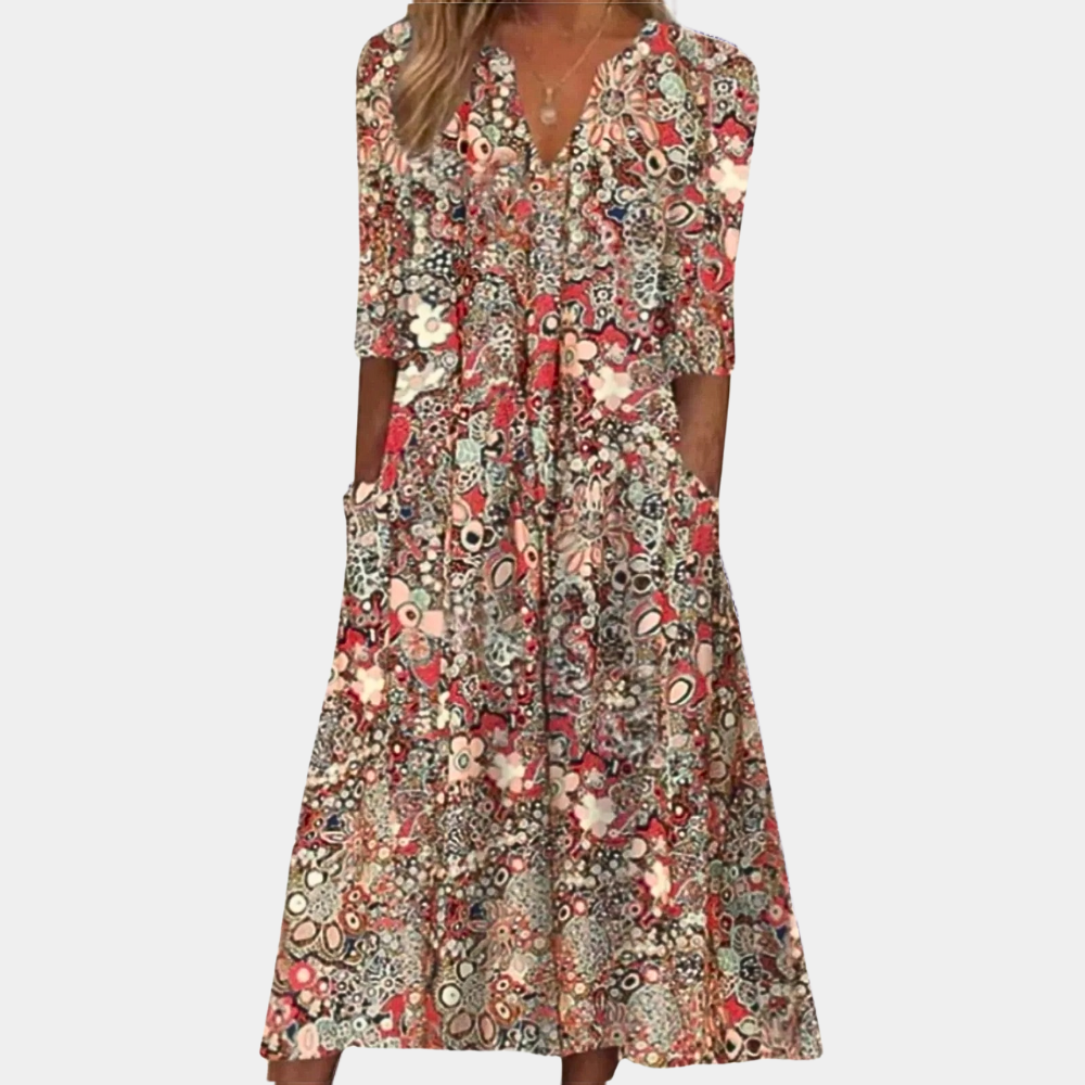 Luftiges Damenmaxikleid – geblümtes Design, weicher Stoff, für Sommer und Frühling 2