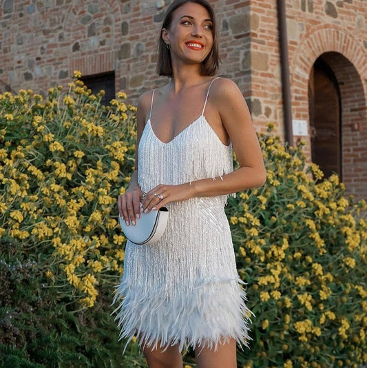 Luxuriöses Damen Cocktailkleid – verstellbare Spaghettiträger, Pailletten, für besondere Anlässe 0