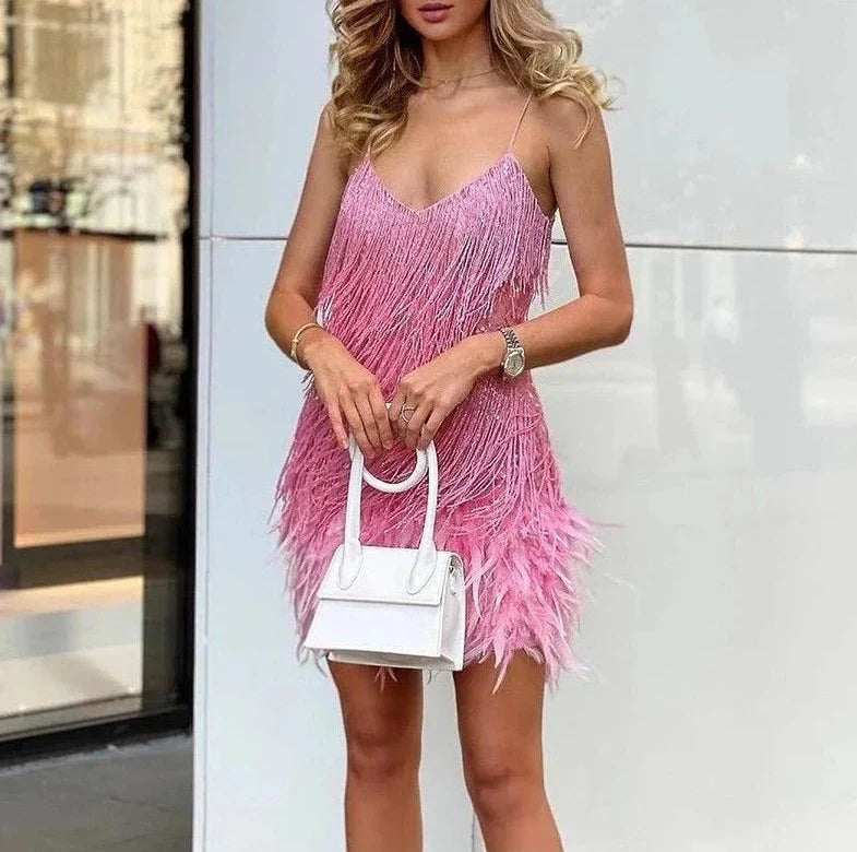 Luxuriöses Damen Cocktailkleid – verstellbare Spaghettiträger, Pailletten, für besondere Anlässe 6