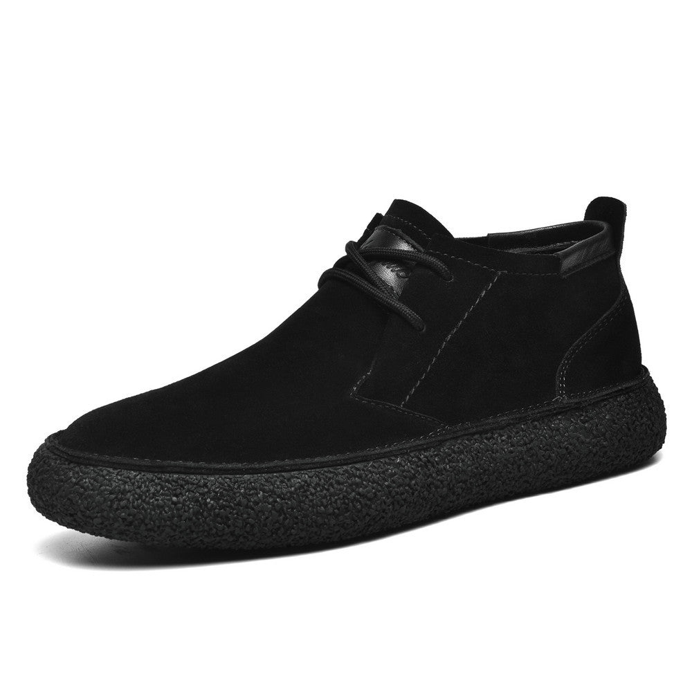 Men’s Lace-Up Mid-Top Shoes Smart Casual Loafers with Gripped Sole