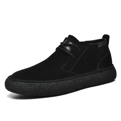 Men’s Lace-Up Mid-Top Shoes Smart Casual Loafers with Gripped Sole