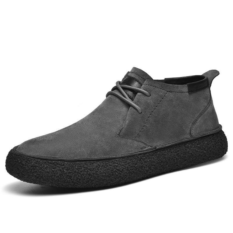 Men’s Lace-Up Mid-Top Shoes Smart Casual Loafers with Gripped Sole