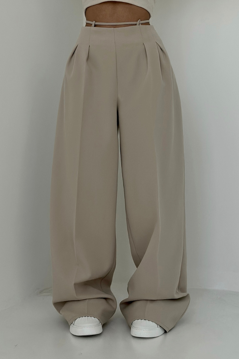 Variant image for Hoch Taillierte Weitbeinhosen Für Mühelosen Stil – Bequeme Und Vielseitige Damenmode-10