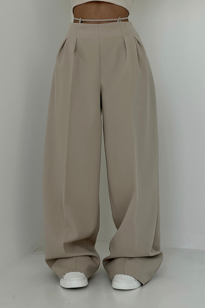 Variant image for Hoch Taillierte Weitbeinhosen Für Mühelosen Stil – Bequeme Und Vielseitige Damenmode-10