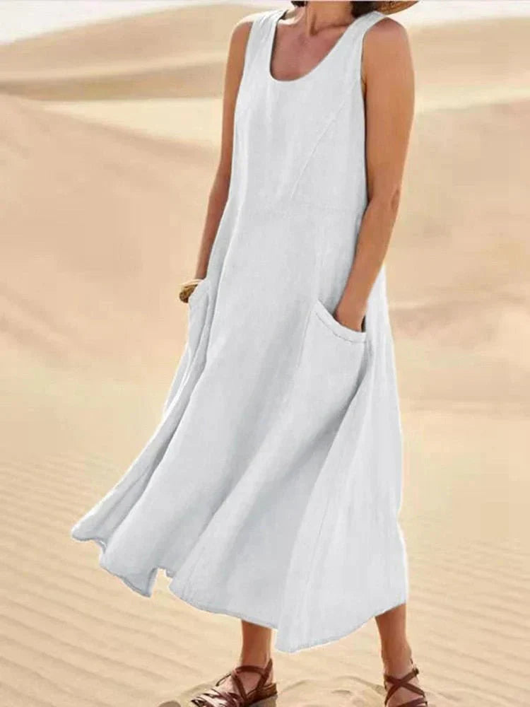 Variant image for Langes Casual Maxikleid für Damen mit Taschen – Bequem und Stilvoll für Jeden Anlass, Maxikleid Sommer, Maxikleider Damen-9