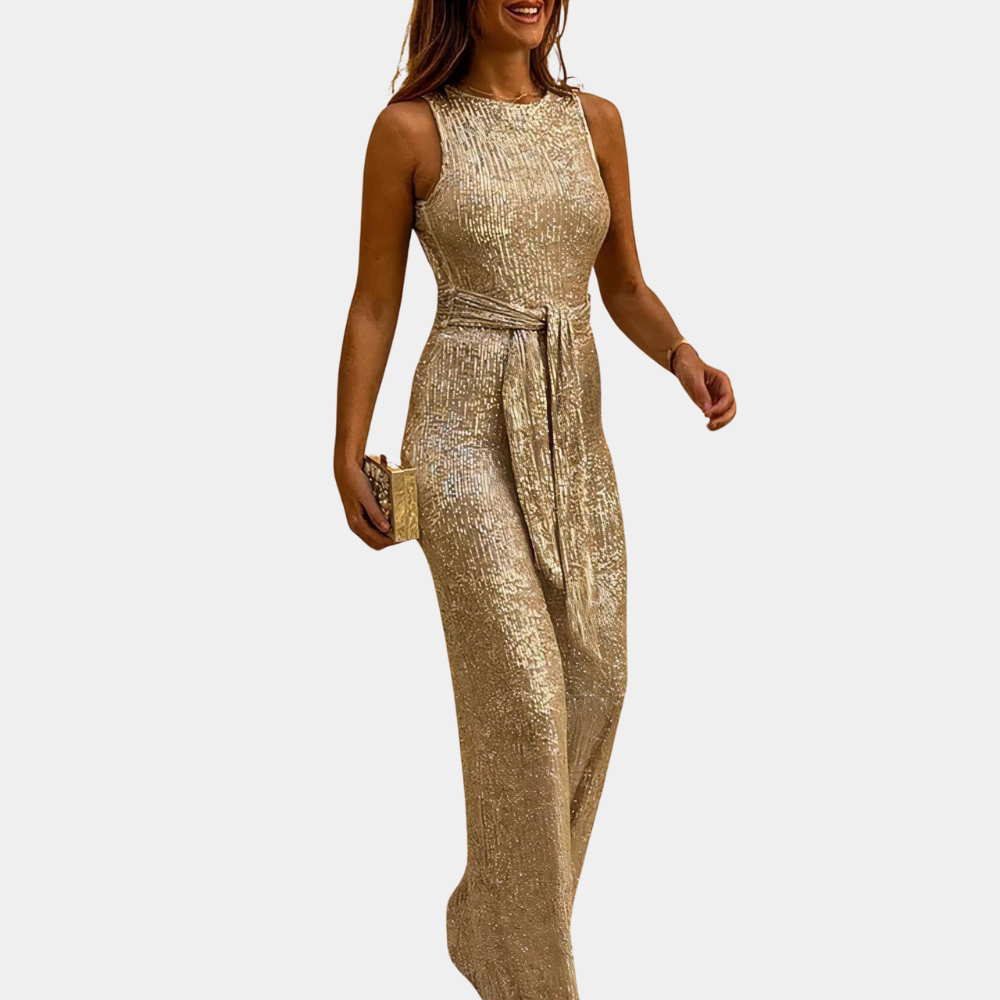 Eleganter Glitzer-Jumpsuit Damen – Festliche Kleidung für Hochzeiten und Galas, Komfortable Passform, Glamouröses Design