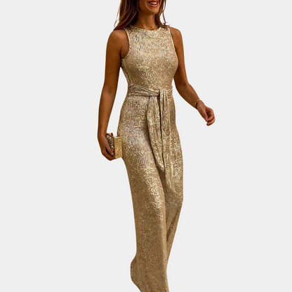 Eleganter Glitzer-Jumpsuit Damen – Festliche Kleidung für Hochzeiten und Galas, Komfortable Passform, Glamouröses Design