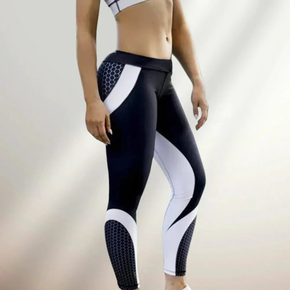 Geometrische Leggings Damen mit Hoher Taille für Yoga und Fitness-3