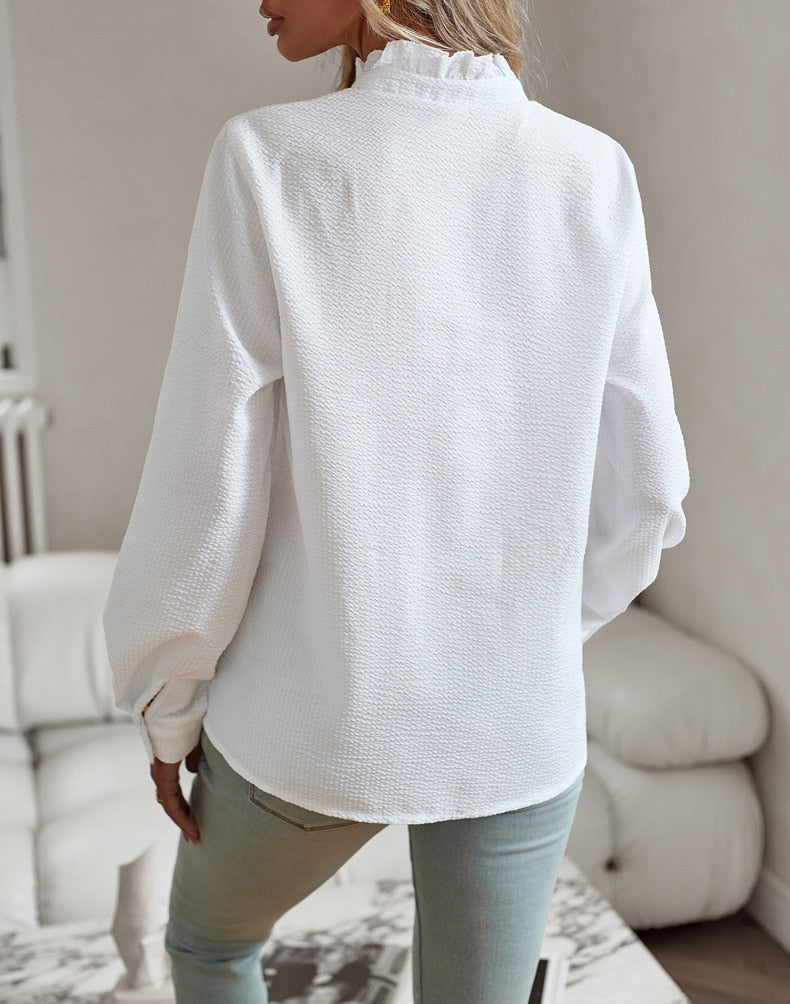 Luftige Damenbluse Aus Weichem, Atmungsaktivem Stoff - Stilvolles Sommeroberteil für Damen Blusen-5